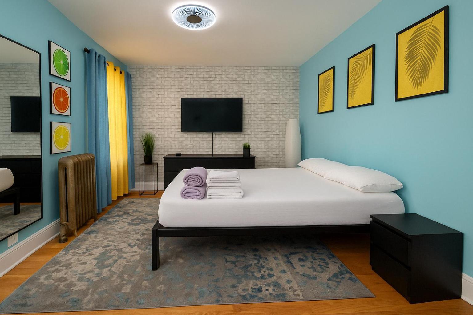 Modern Xl Queen Room Comfort & Character In Harlem Căn hộ *